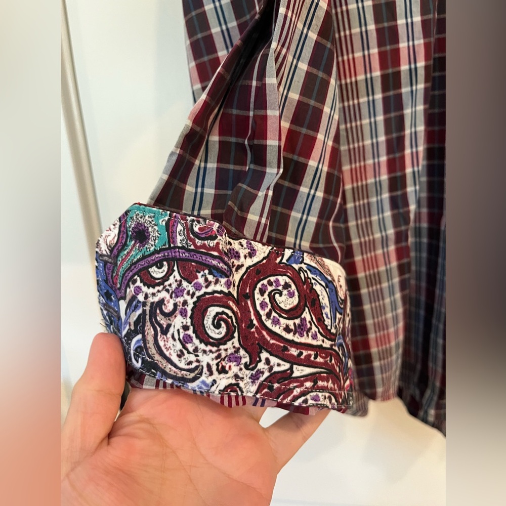 Robert Graham Button Down Plaid Pasiley Dress Shi… - image 3
